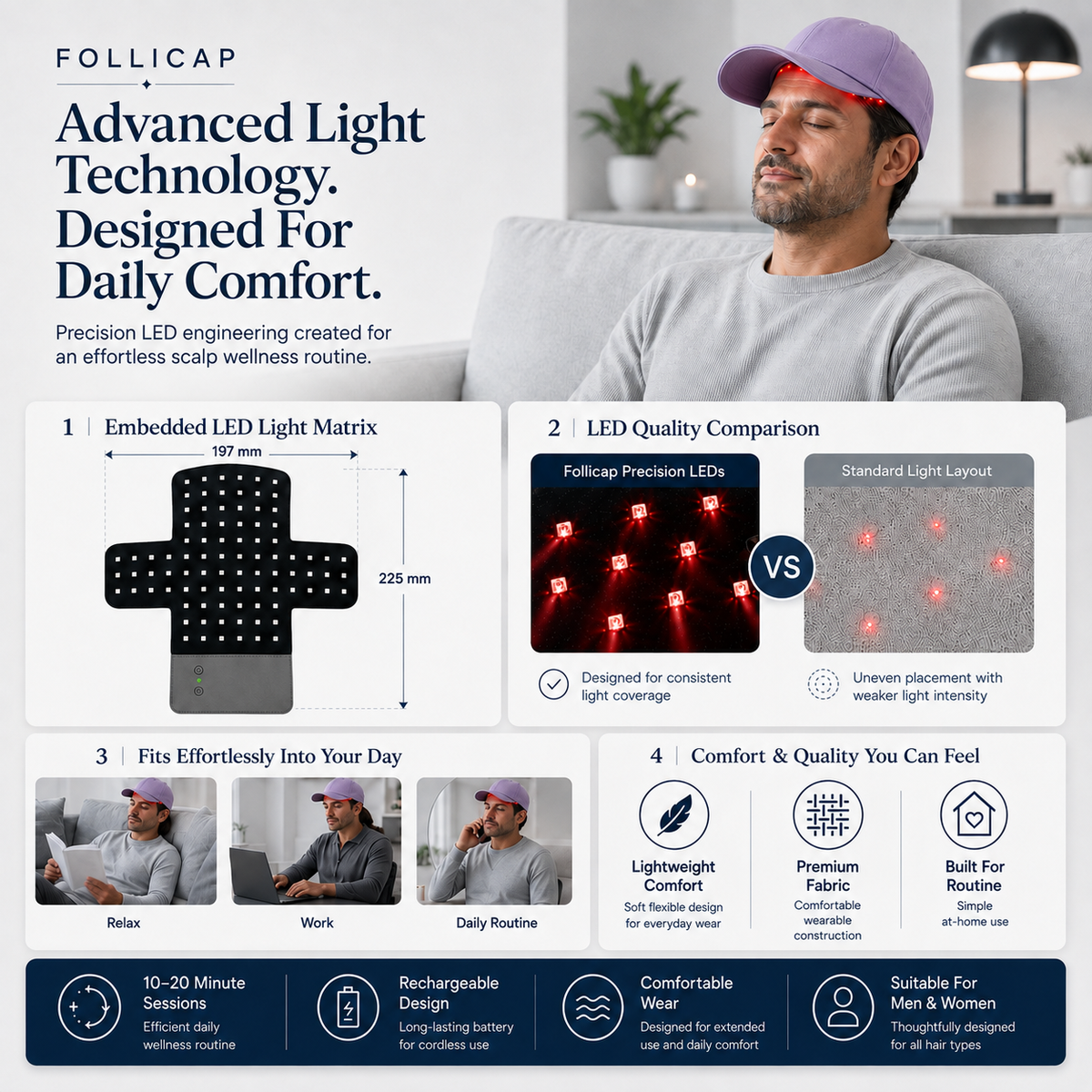 Follicap | LED Hair Growth Therapy Cap